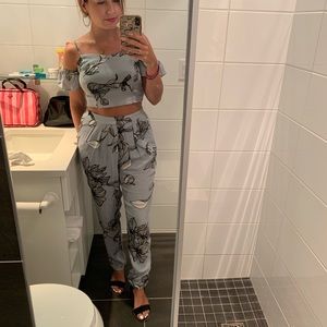 Necessary Clothing crop and pant set- size small